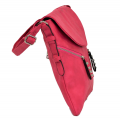9034 - HOT PINK PU LEATHER CROSS BODY/ SHOULDER BAG